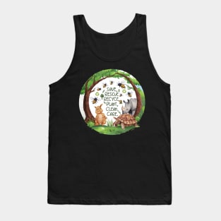 Save Bees Rescue Animals Recycle Plastic Earth Day Tank Top